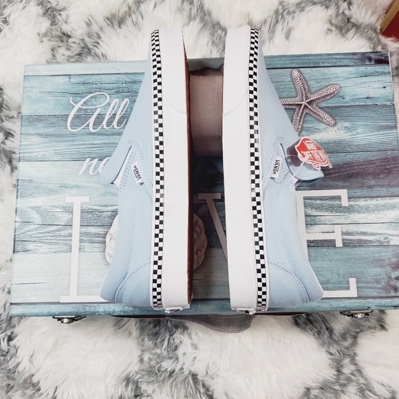 Vans Check Foxing Cool Blue Classic Slip on (CL) - Picture 5 of 14